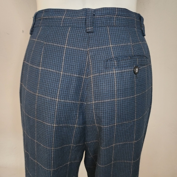 Vintage 80's IZOD Wool Blend Tartan Plaid Pleated & Cuffed Trouser Pants Size 10 - Picture 10 of 15